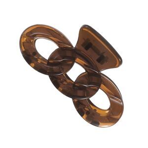 Classic Transparent Plastic Hairpin Hairdo Clip Brown